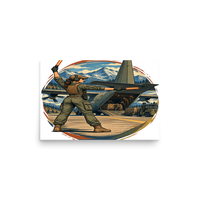 Vintage Aviation Pin-Up T-Shirt – Edition 21 Matte Poster product mockup 2