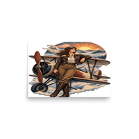 Vintage Aviation Pin-Up T-Shirt – Edition 22 Matte Poster product mockup 2