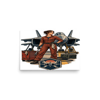 Vintage Aviation Pin-Up T-Shirt – Edition 28 Matte Poster product mockup 2