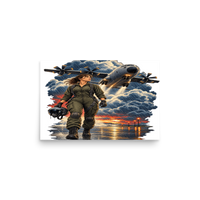 Vintage Aviation Pin-Up T-Shirt – Edition 30 Matte Poster product mockup 2