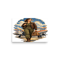Vintage Aviation Pin-Up T-Shirt – Edition 33 Matte Poster product mockup 2