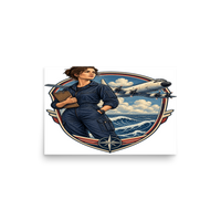 Vintage Aviation Pin-Up T-Shirt – Edition 39 Matte Poster product mockup 2