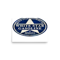 White Star Gasoline Vintage Gas and Oil T-Shirt — Muncle Mikes Matte Poster product mockup 2