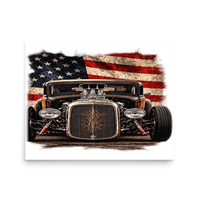 American Steel Blown Roadster Matte Poster product mockup 3