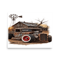 Rust and Thunder Rat Rod Pickup Matte Poster product mockup 3