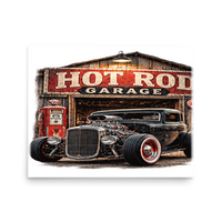 Hot Rod Garage Blown Coupe Matte Poster product mockup 3