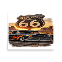 Route 66 Flame Cruiser Matte Poster product mockup 3