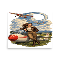 Vintage Aviation Pin-Up T-Shirt – Edition 36 Matte Poster product mockup 3