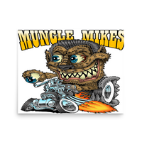 Monster Mugs 002 Hot Rod Coffee Mug — Muncle Mikes Matte Poster product mockup 3