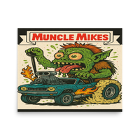 Monster Mugs 004 Hot Rod Coffee Mug — Muncle Mikes Matte Poster product mockup 3