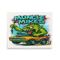 Monster Mugs 007 Hot Rod Coffee Mug — Muncle Mikes Matte Poster product mockup 3