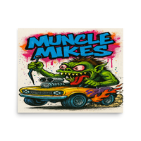Monster Mugs 008 Hot Rod Coffee Mug — Muncle Mikes Matte Poster product mockup 3
