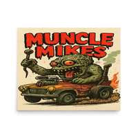 Monster Mugs 009 Hot Rod Coffee Mug — Muncle Mikes Matte Poster product mockup 3