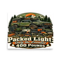 Packed Light Only 400 Pounds Matte Poster product mockup 3