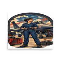Vintage Aviation Pin-Up T-Shirt – Edition 23 Matte Poster product mockup 3