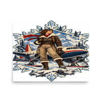 Vintage Aviation Pin-Up T-Shirt – Edition 05 Matte Poster product mockup 3