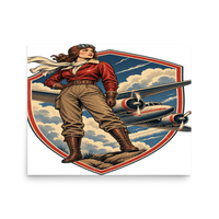 Vintage Aviation Pin-Up T-Shirt – Edition 06 Matte Poster product mockup 3