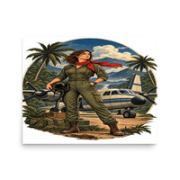 Vintage Aviation Pin-Up T-Shirt – Edition 09 Matte Poster product mockup 3
