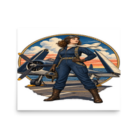 Vintage Aviation Pin-Up T-Shirt – Edition 11 Matte Poster product mockup 3