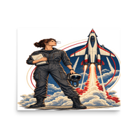 Vintage Aviation Pin-Up T-Shirt – Edition 10 Matte Poster product mockup 3