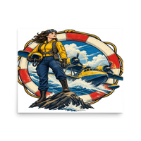 Vintage Aviation Pin-Up T-Shirt – Edition 14 Matte Poster product mockup 3