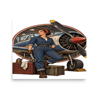 Vintage Aviation Pin-Up T-Shirt – Edition 17 Matte Poster product mockup 3