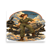 Vintage Aviation Pin-Up T-Shirt – Edition 16 Matte Poster product mockup 3