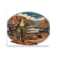 Vintage Aviation Pin-Up T-Shirt – Edition 18 Matte Poster product mockup 3