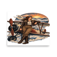 Vintage Aviation Pin-Up T-Shirt – Edition 22 Matte Poster product mockup 3