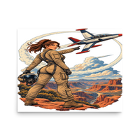Vintage Aviation Pin-Up T-Shirt – Edition 26 Matte Poster product mockup 3