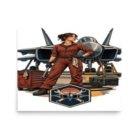 Vintage Aviation Pin-Up T-Shirt – Edition 28 Matte Poster product mockup 3
