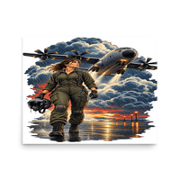 Vintage Aviation Pin-Up T-Shirt – Edition 30 Matte Poster product mockup 3