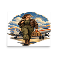 Vintage Aviation Pin-Up T-Shirt – Edition 33 Matte Poster product mockup 3
