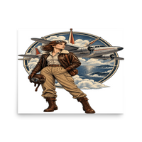 Vintage Aviation Pin-Up T-Shirt – Edition 38 Matte Poster product mockup 3