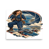Vintage Aviation Pin-Up T-Shirt – Edition 37 Matte Poster product mockup 3
