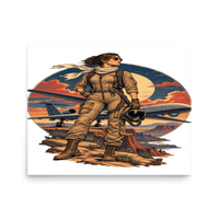 Vintage Aviation Pin-Up T-Shirt – Edition 40 Matte Poster product mockup 3