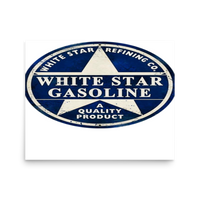 White Star Gasoline Vintage Gas and Oil T-Shirt — Muncle Mikes Matte Poster product mockup 3