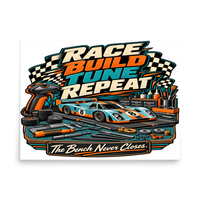 Race Build Tune Repeat Matte Poster product mockup 4
