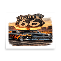 Route 66 Flame Cruiser Matte Poster product mockup 4