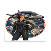 Vintage Aviation Pin-Up T-Shirt – Edition 34 Matte Poster product mockup 4