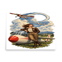 Vintage Aviation Pin-Up T-Shirt – Edition 36 Matte Poster product mockup 4