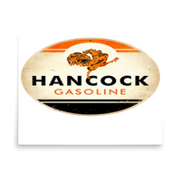 Hancock Gasoline Vintage Gas and Oil Matte Poster — 18 × 24, front view
