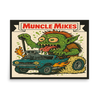 Monster Mugs 004 Hot Rod Coffee Mug — Muncle Mikes Matte Poster product mockup 4