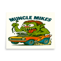 Monster Mugs 006 Hot Rod Coffee Mug — Muncle Mikes Matte Poster product mockup 4