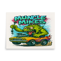 Monster Mugs 007 Hot Rod Coffee Mug — Muncle Mikes Matte Poster product mockup 4
