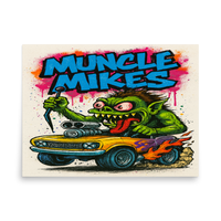 Monster Mugs 008 Hot Rod Coffee Mug — Muncle Mikes Matte Poster product mockup 4
