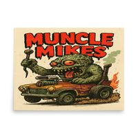 Monster Mugs 009 Hot Rod Coffee Mug — Muncle Mikes Matte Poster product mockup 4