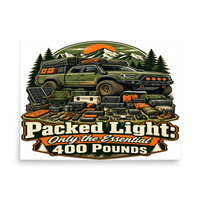 Packed Light Only 400 Pounds Matte Poster product mockup 4