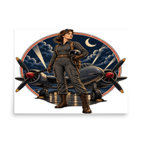 Vintage Aviation Pin-Up T-Shirt – Edition 04 Matte Poster product mockup 4
