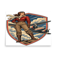 Vintage Aviation Pin-Up T-Shirt – Edition 06 Matte Poster product mockup 4